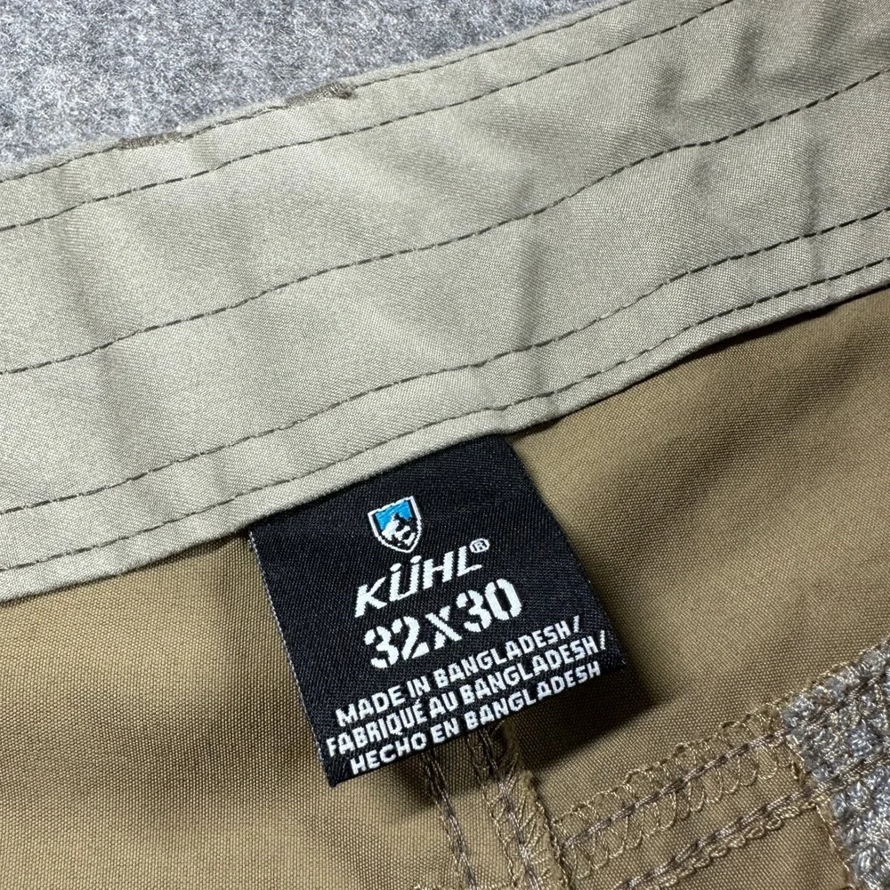 KUHL Hiking Pants 32x30 Tan Khaki Outdoor Tactical Cargo Articulated Knee Flaws